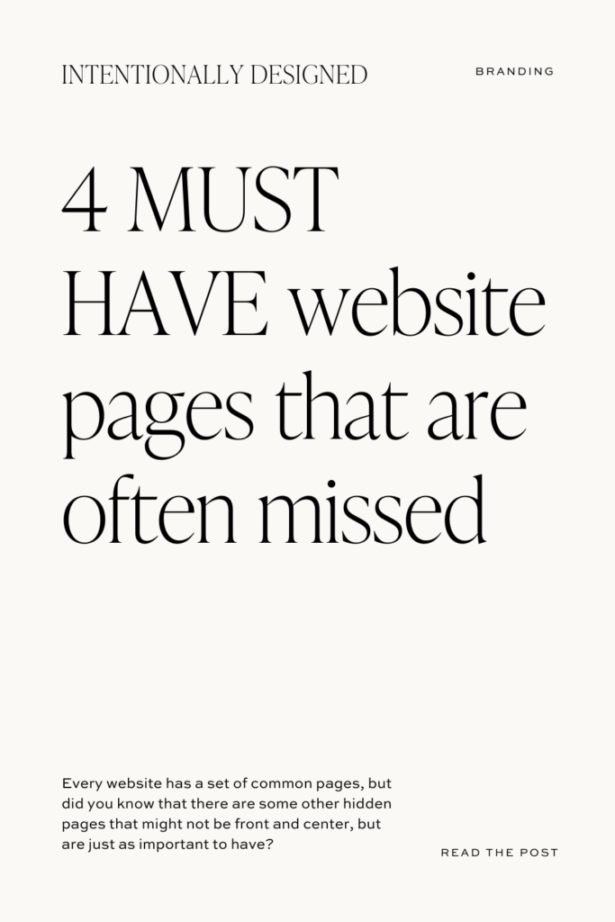 4 must have website pages