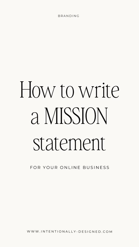 How to write a MISSION statement