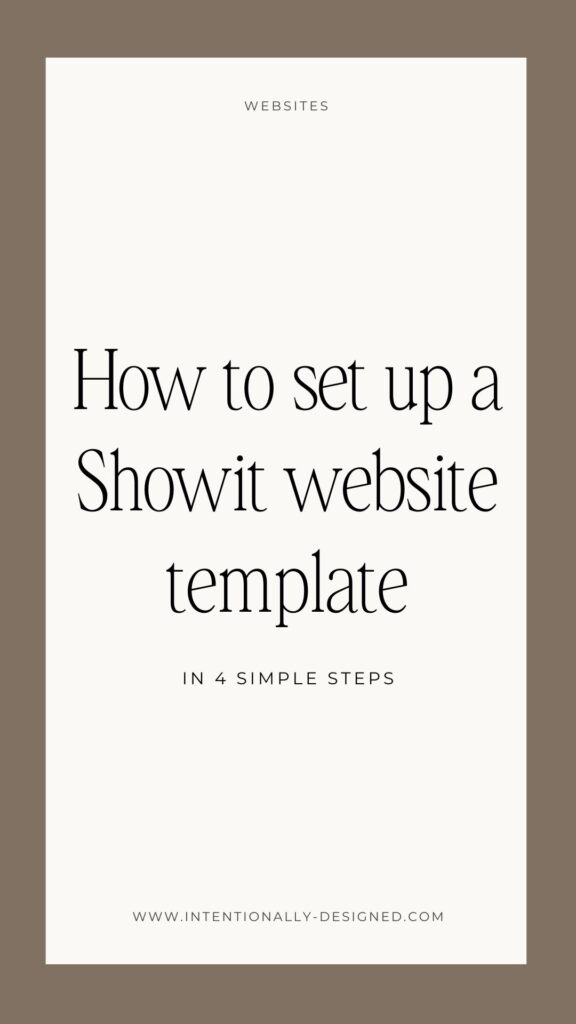 How to set up a Showit website template