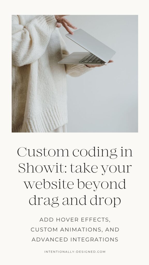 custom coding in Showit