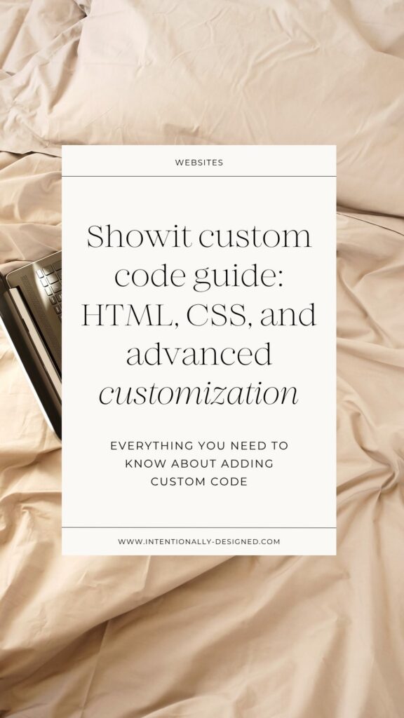 custom coding in Showit