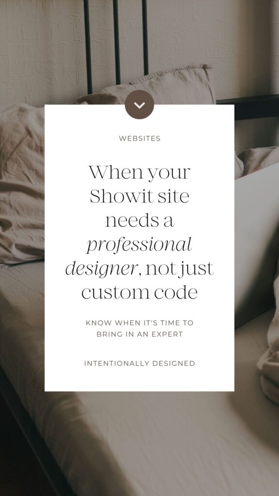 custom coding in Showit